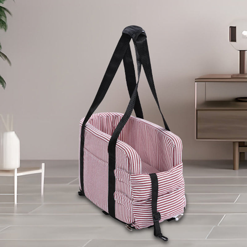 Assento de segurança para carro para cães de viagem portátil xadrez elegante, console central