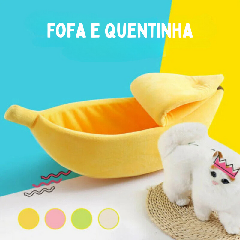 Cama Pet Formato de Banana para Cães e Gatos