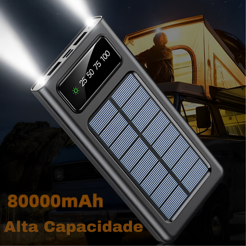 Super Carregador Portátil Solar 200.000mAh