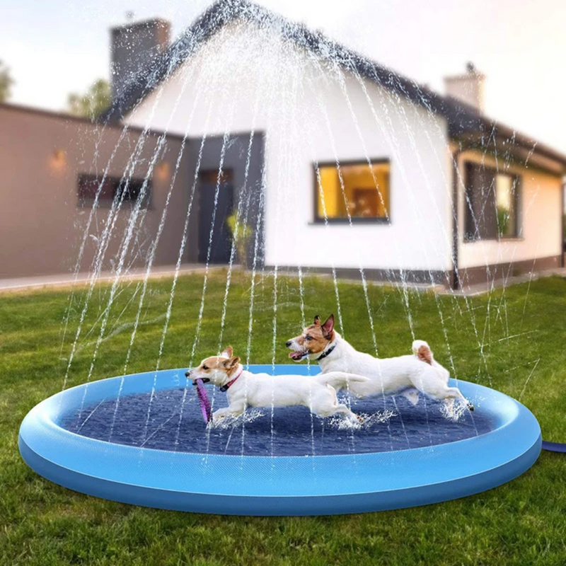 Piscina Pet Inflável com Chafariz Refrescante para Cachorros