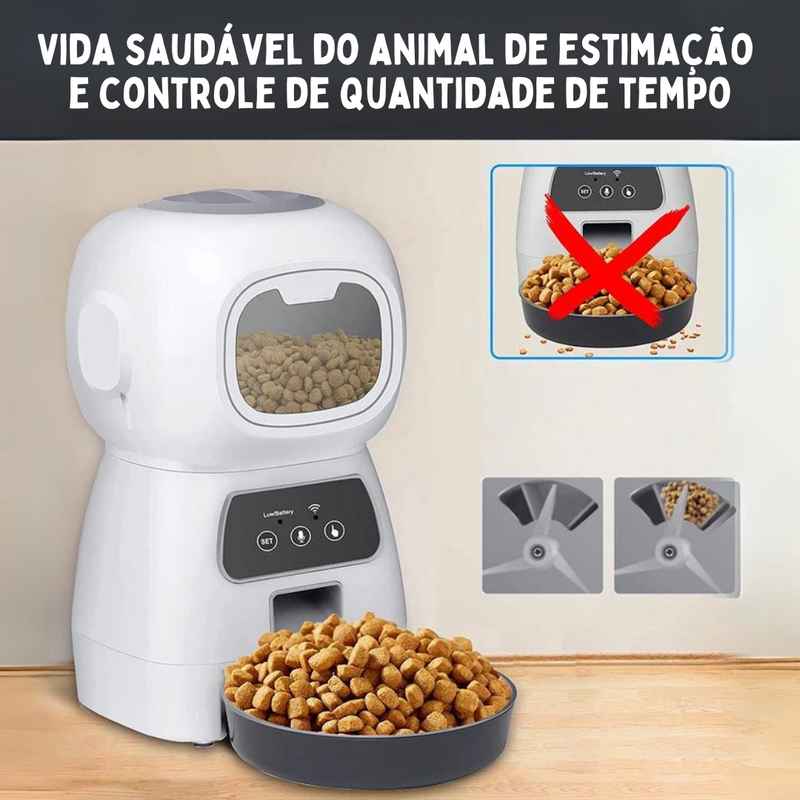 Alimentador Comedouro Pet Automático Inteligente Programável para Cães e Gatos