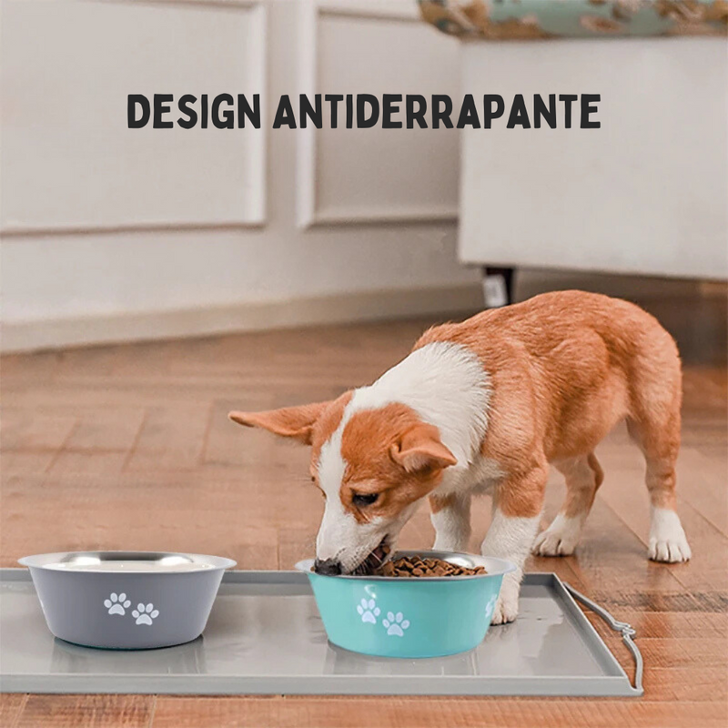 Tigela Antiderrapante Inox para Alimentação de Cães e Gatos