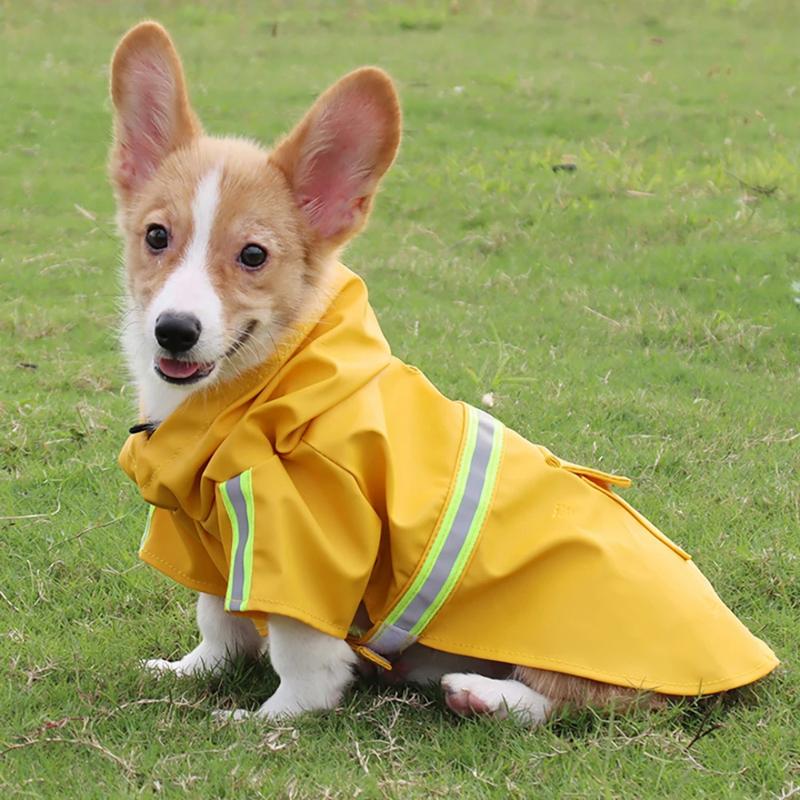 Capa de Chuva Pet Impermeável com Fita Refletiva