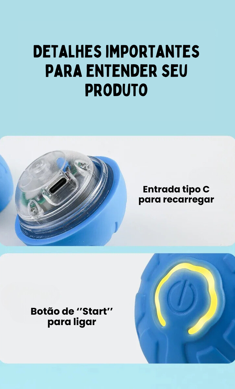 Bolinha Pet Inteligente Interativa Revestida de Silicone