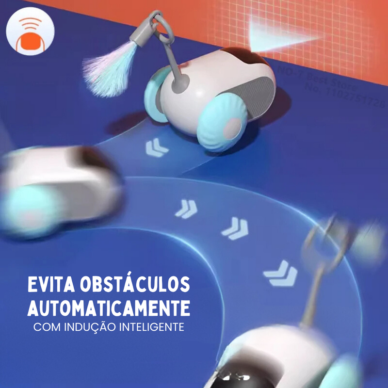 Brinquedo Interativo Carrinho Elétrico para Gatos Robozinho Pet com Controle Remoto