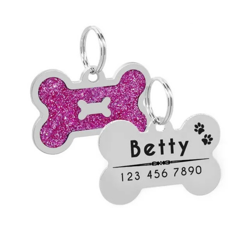 Pingente Pet Personalizado Placa de Identificação de Cachorro com Nome Telefone Endereço