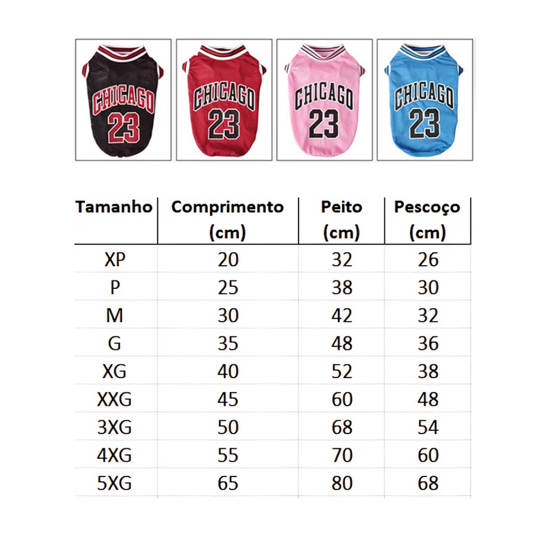 Roupinha Camiseta Basquete para Cachorros