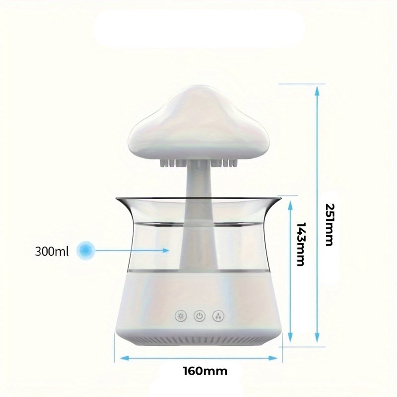 Umidificador Nuvem com Som de Chuva e Aromaterapia Castiliani