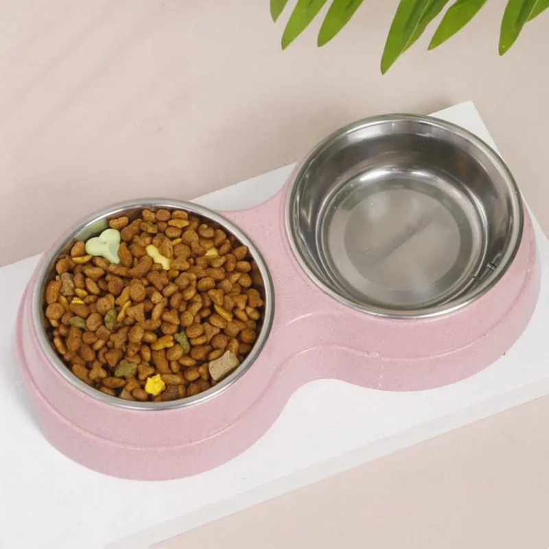 Tigela Dupla Pet Bebedouro e Comedouro Aço Inox para Cães e Gatos