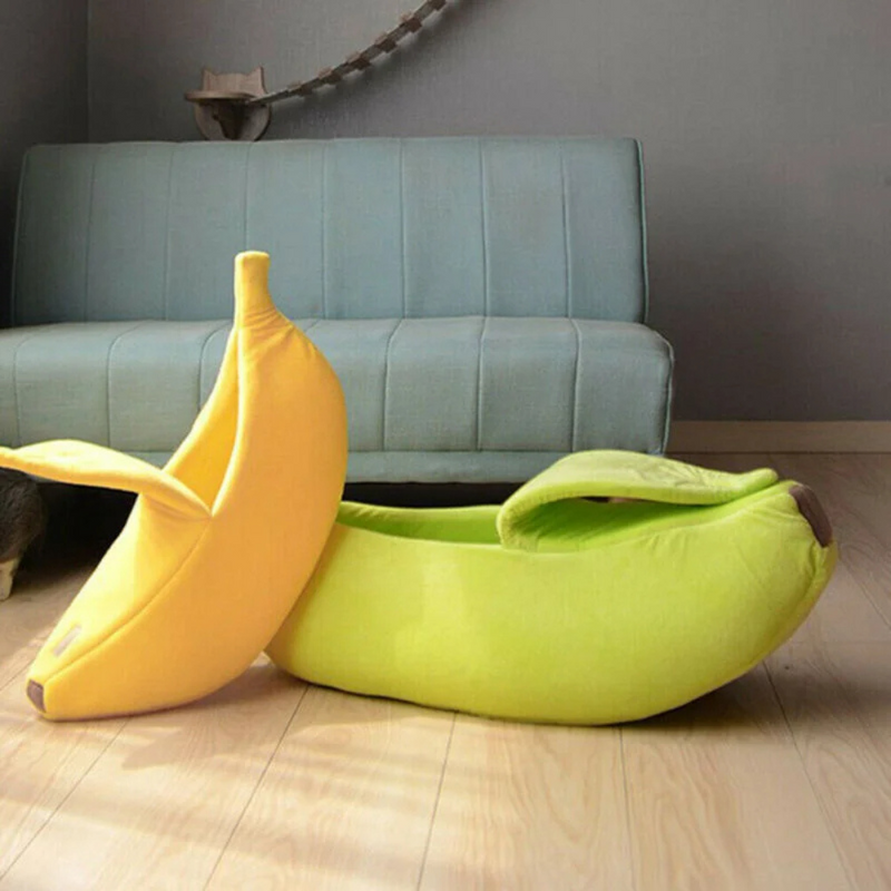 Cama Pet Formato de Banana para Cães e Gatos