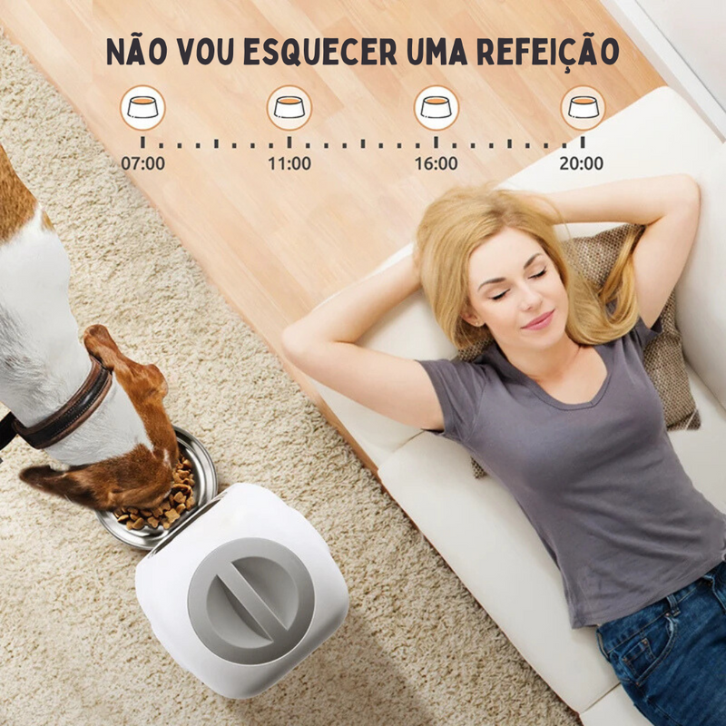 Alimentador Comedouro Pet Automático Inteligente Programável para Cães e Gatos