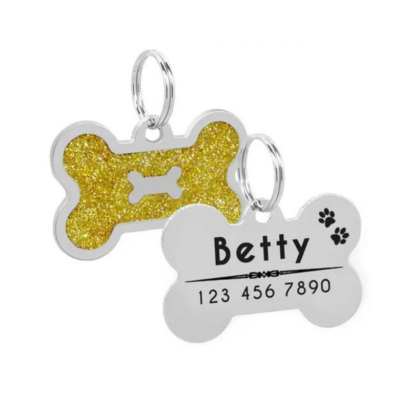 Pingente Pet Personalizado Placa de Identificação de Cachorro com Nome Telefone Endereço