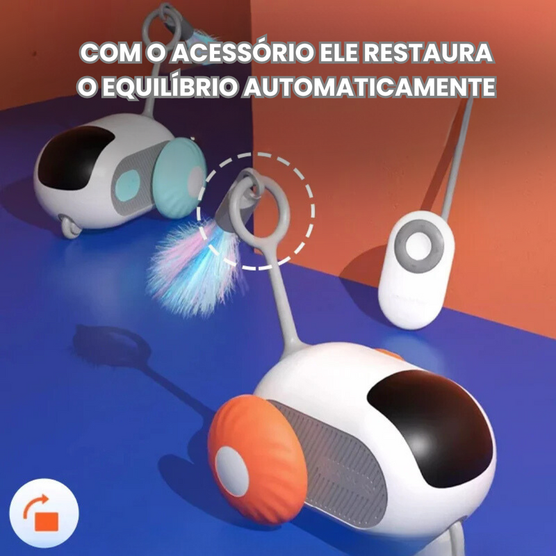 Brinquedo Interativo Carrinho Elétrico para Gatos Robozinho Pet com Controle Remoto