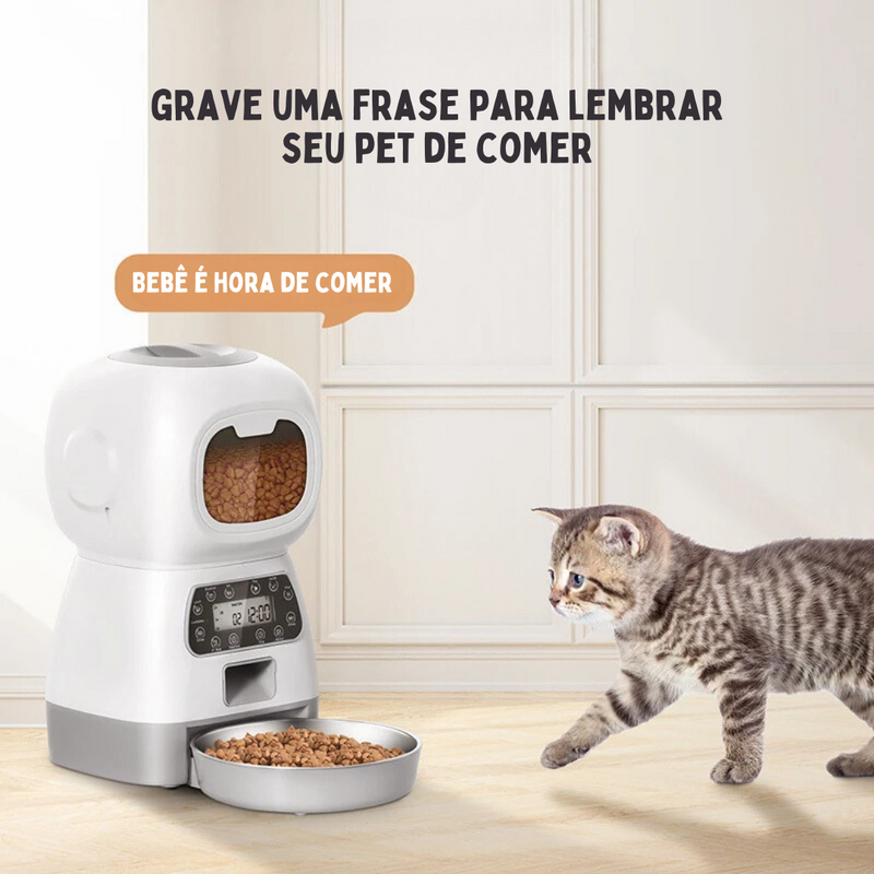 Alimentador Comedouro Pet Automático Inteligente Programável para Cães e Gatos