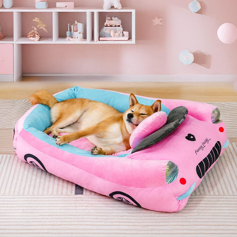 Cama para Animais de Estimação Clássica Conversível com Almofada para Carros de Corrida - Fast＆Fur