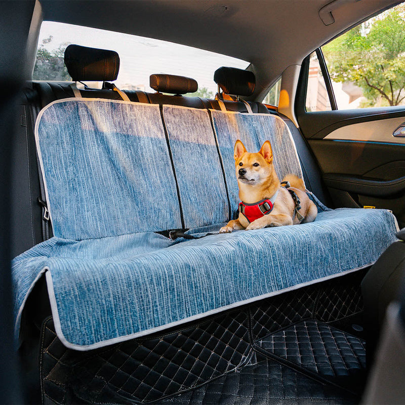 Capa protetora de assento de carro para animais de estimação de chenille listrado à prova d'água - Road Safer