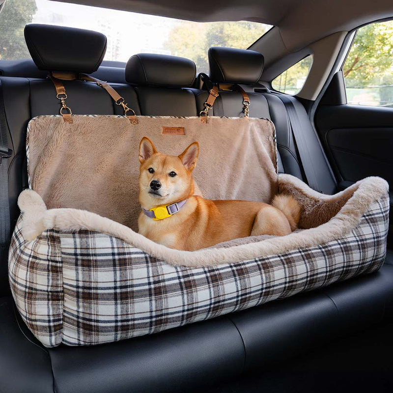 Assento de carro para cães grande, clássico e fofo, mantenha-o seguro