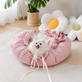 Cama para animais de estimação redonda multifuncional lavável com cordão - Floral Night Napper