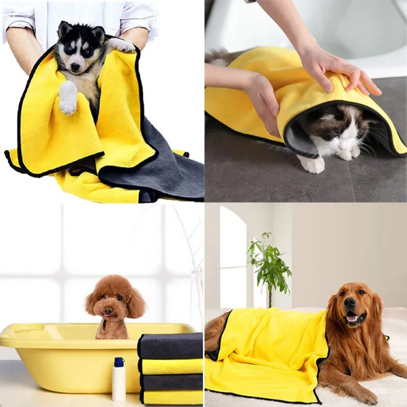 Toalha de Banho Super Absorvente Secagem Rápida Pet Shop Banho e Tosa de Cães e Gatos