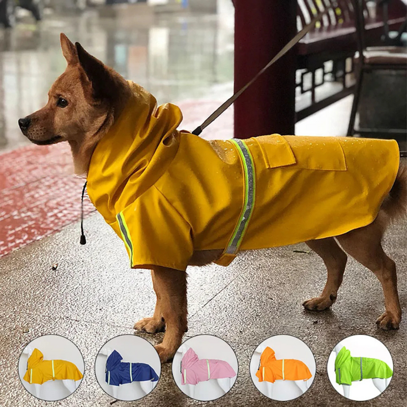 Capa de Chuva Pet Impermeável com Fita Refletiva