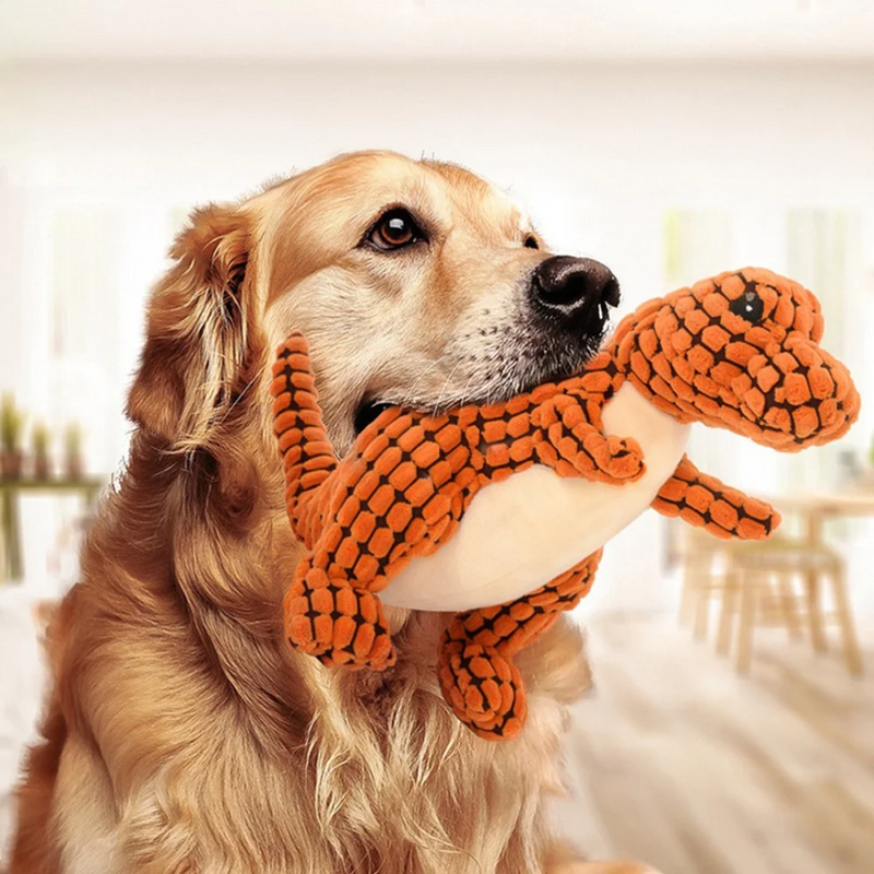 Brinquedo Dinossauro Amigo Pelucia Anti Stress para Cachorro