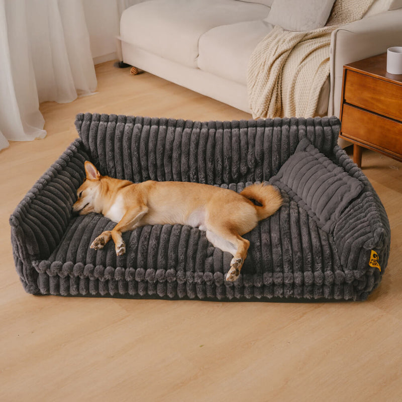 Sofá-cama para cães com travesseiro ortopédico grande e fofo lavável  - Snoozy Dream