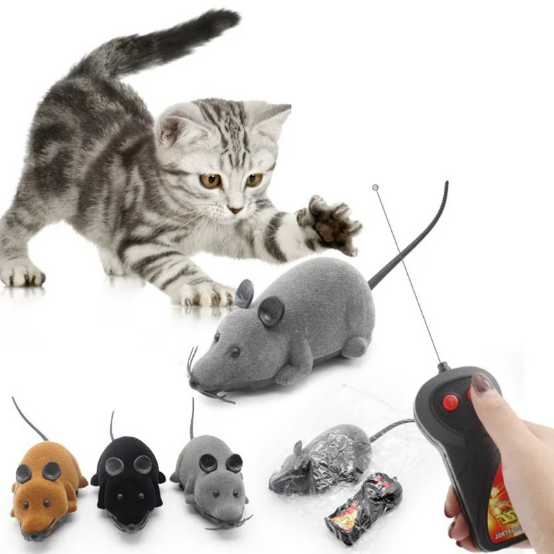 Brinquedo Ratinho Elétrico com Controle Remoto para Gatos