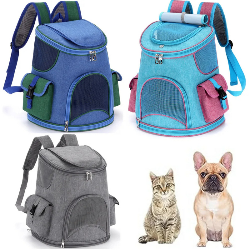 Bolsa Mochila Transporte De Cães e Gatos com Tela Respirável