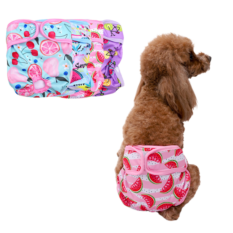 Calcinha Pet Fêmea Reutilizável Estampada