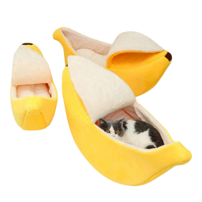 Cama Pet Formato de Banana para Cães e Gatos