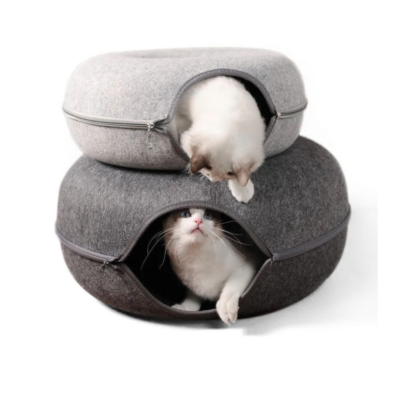 Cama Túnel de Feltro Rosquinha para Gatos