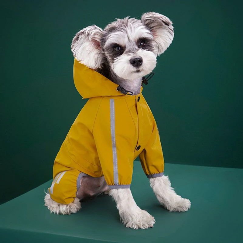 Roupinha Capa de Chuva Pet Impermeável a Prova De Água Refletiva