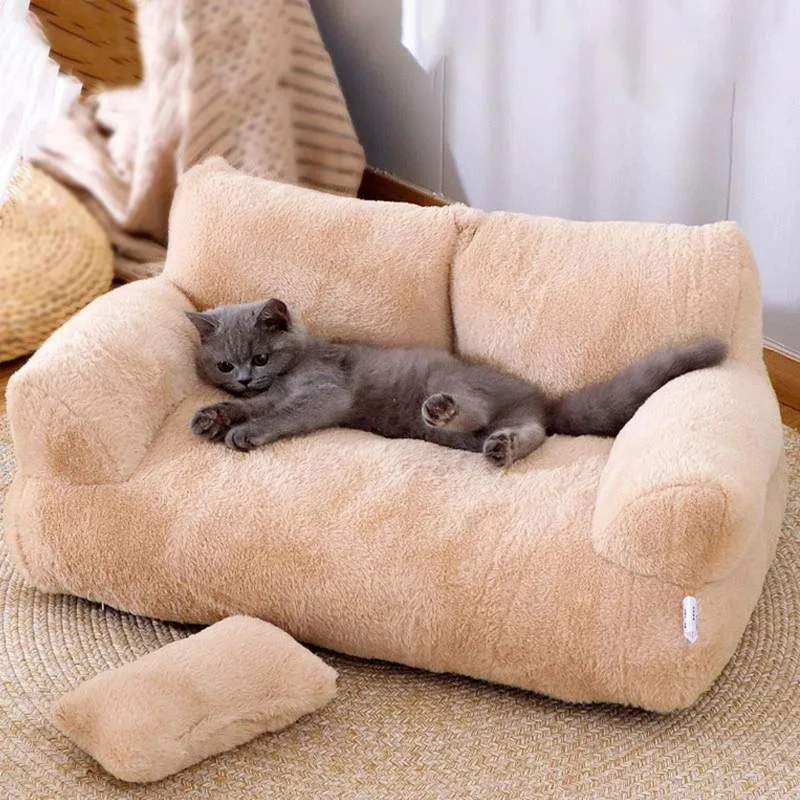 Sofá Pet Plush Cama Sofazinho para Cães e Gatos