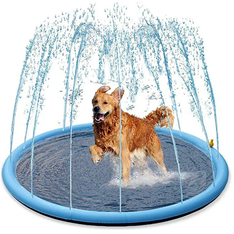 Piscina Pet Inflável com Chafariz Refrescante para Cachorros