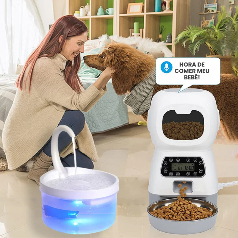 Alimentador Comedouro Pet Automático Inteligente Programável para Cães e Gatos