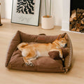 Cama para cachorro dobrável lavável natural listrada - Sofá Mocca Pup Lounger