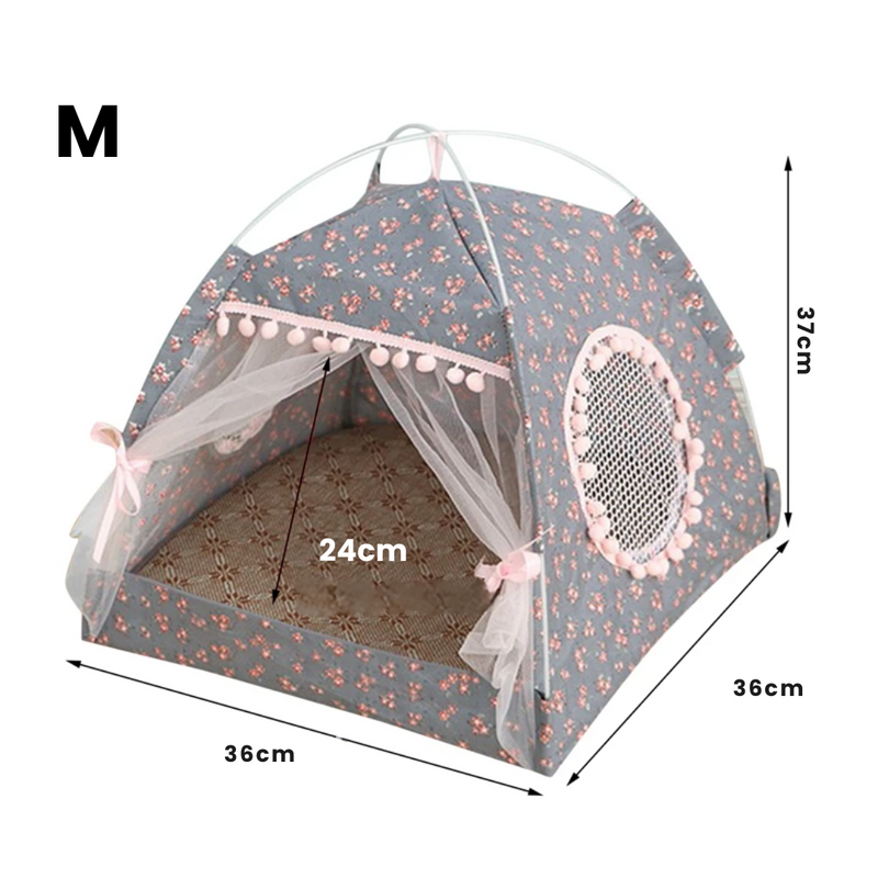 Cama Tenda Cabaninha Pet com Rede