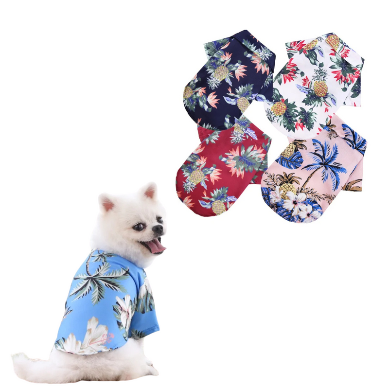 Roupinha Pet Camisa de Praia Havaiana Florida para Cachorros