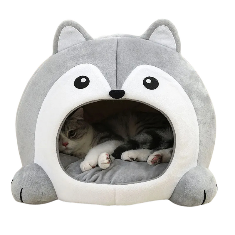 Cama Toca Iglu para Gatos Acolchoada Macia Aconchegante