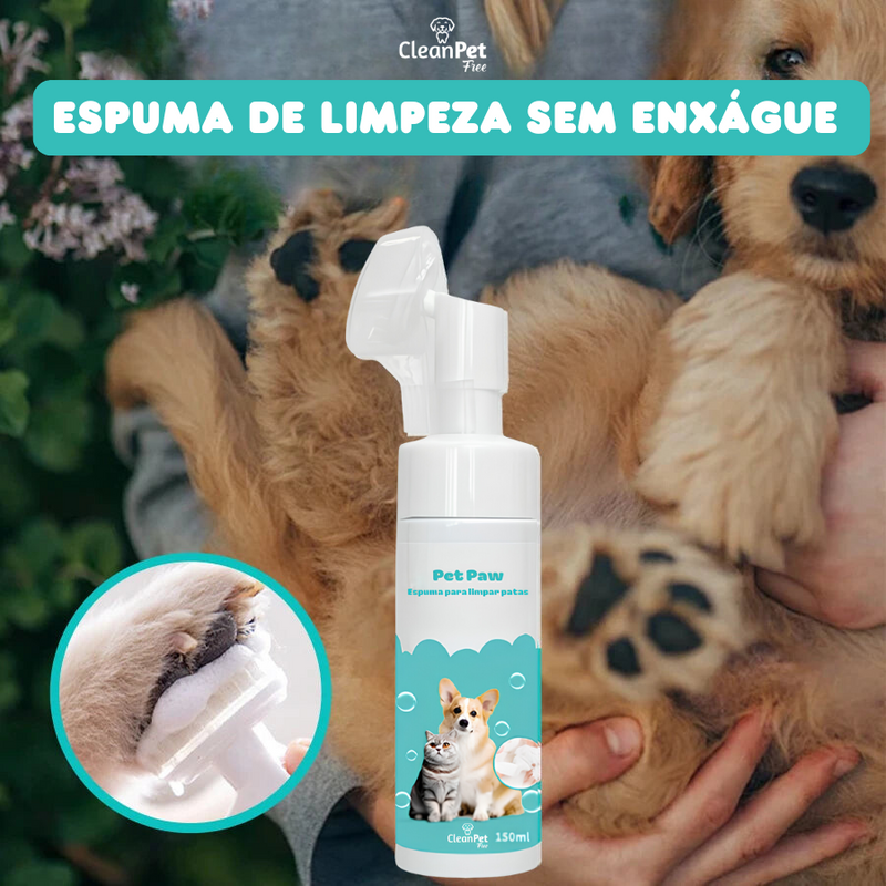 Mousse de Limpeza para Patas Sem Enxágue para Cães e Gatos