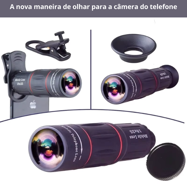 Lente Óptica APEXEL para Celular - Monocular Zoom HD