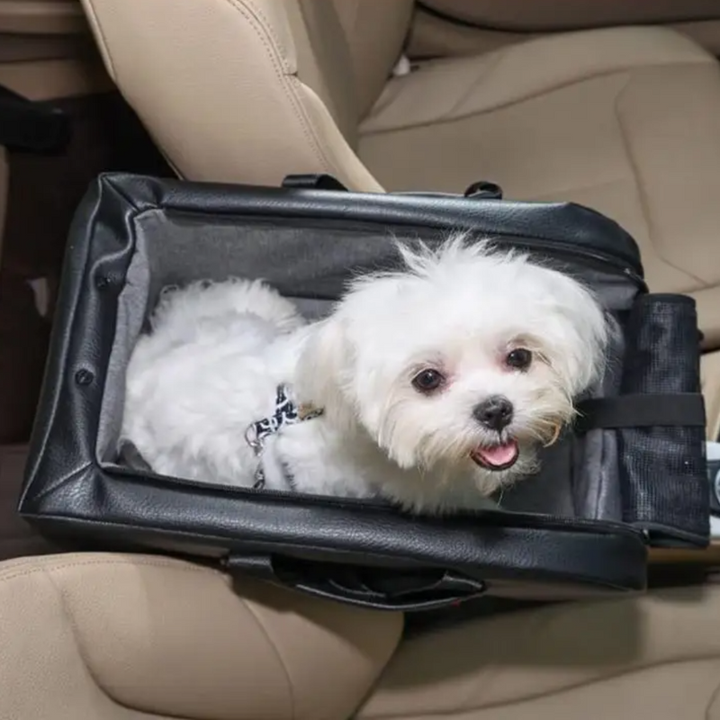 Assento Cadeirinha de Couro para Transporte de Cães em Carros