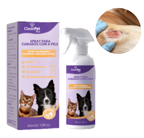 Spray Antibacteriano para Coceira na Pele - Alivia Coceira Instantaneamente - Sem Álcool para Cães e Gatos