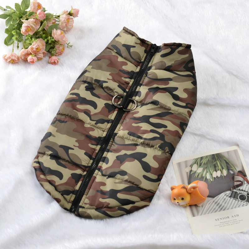 Roupa Jaqueta Camuflada Pet Colete Militar para Cachorros