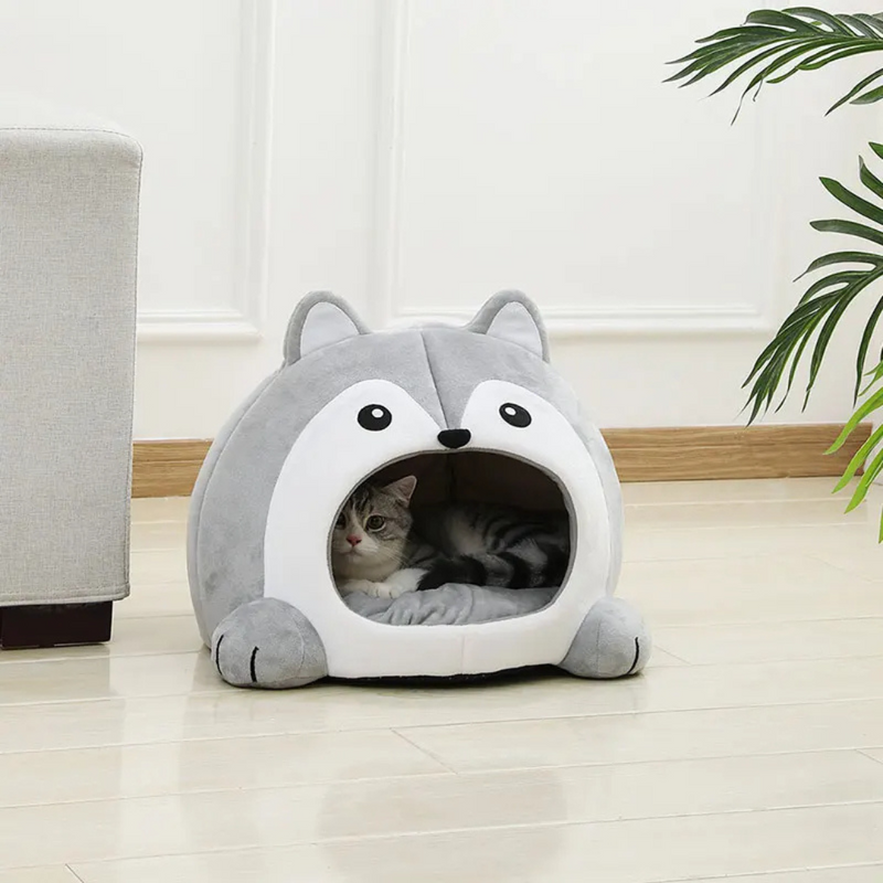 Cama Toca Iglu para Gatos Acolchoada Macia Aconchegante