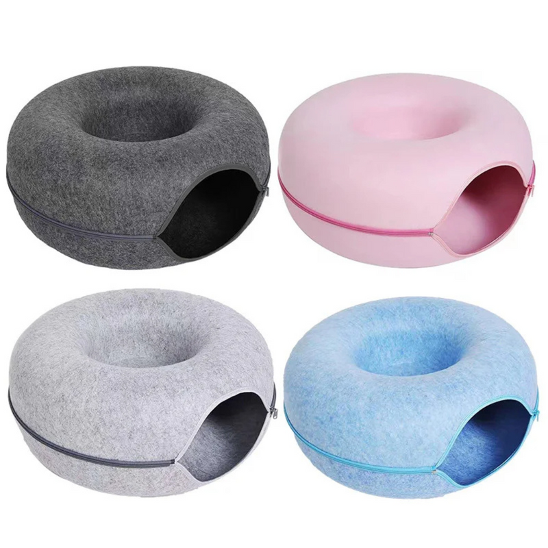 Cama Túnel de Feltro Rosquinha para Gatos