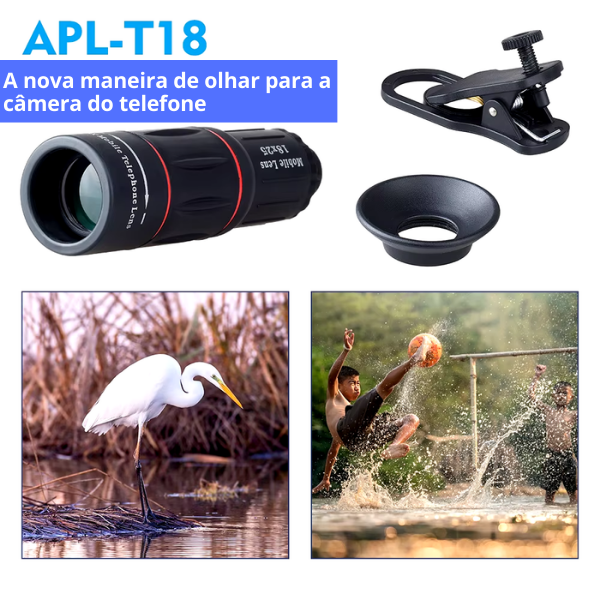 Lente Óptica APEXEL para Celular - Monocular Zoom HD