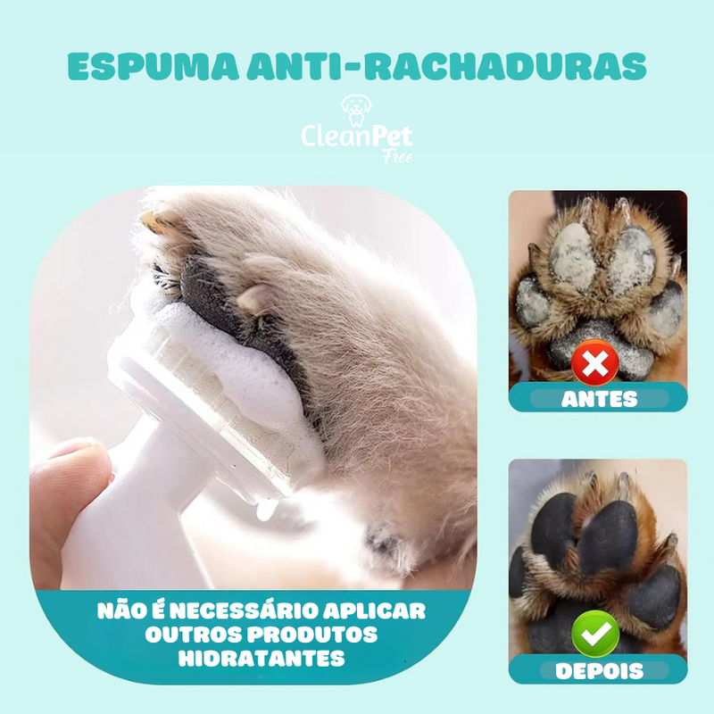 Mousse de Limpeza para Patas Sem Enxágue para Cães e Gatos