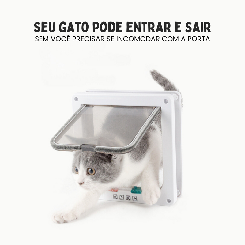 Porta Flap Portinha Pet de Passagem Inteligente para Gato