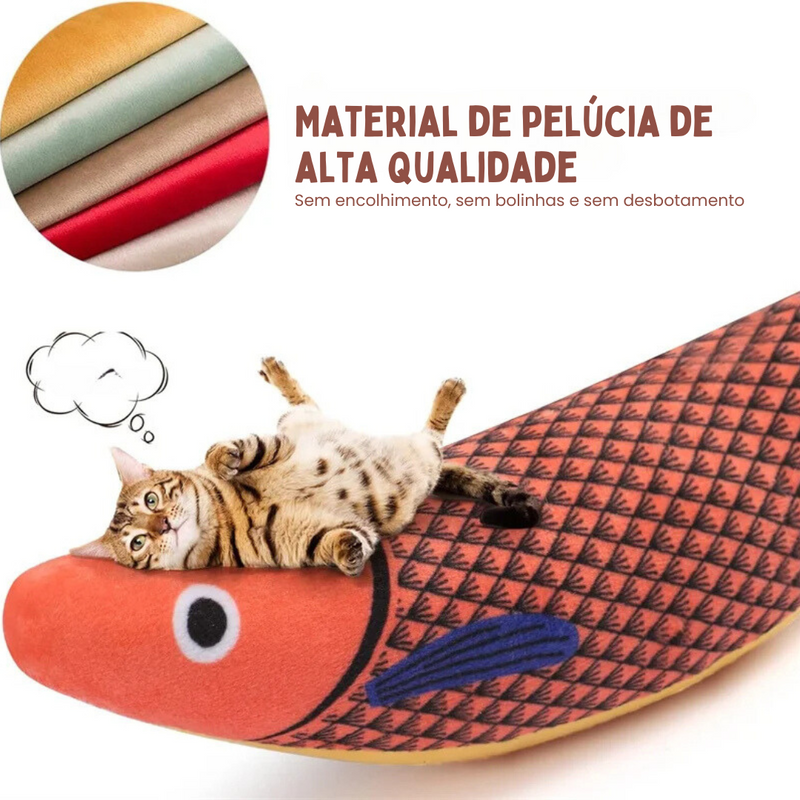 Brinquedo Peixe para Gato Mastigável Recheado com Catnip